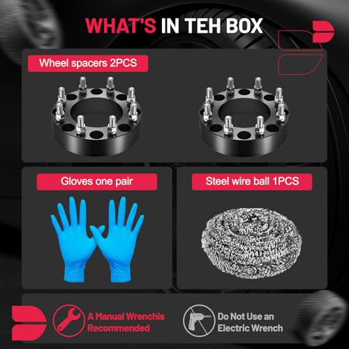 Image of BDFHYK 8x7 Wheel Spacers Thickness 2 Inch Compatible with Chevy 2011-2023 Silverado 2500 2500HD 3500 3500HD Sierra 2500 HD 3500HD, 8x180mm Forged 8 Lug M14x1.5 & 125mm Hub Bore, Set of 2 No Lip