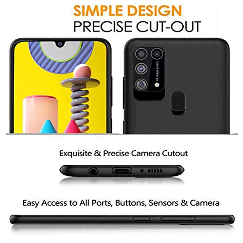 Image of Casotec Matte Finish Pudding Soft Silicon TPU Back Case Cover for Samsung Galaxy M31 - Black