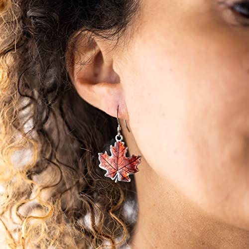 DANFORTH - Maple Leaf Fall/Autumn Earrings - 3/4” Pewter, Handcrafted, Surgical Steel Wires, Made In USA2