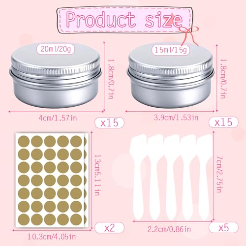 30 Pezzi Barattoli di Alluminio 15ml/20ml, Vasetto...