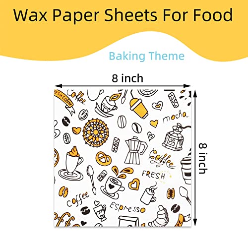 300pcs Deli Paper Sheets 8''x8'', Wax Paper Sheets for Food, Grease Resistant Sandwich Wrapping Paper, Premium Food Basket Liners for Bakery, BBQ, Picnic, Home Party, Festival and Outdoors by SweetStar - Image 2