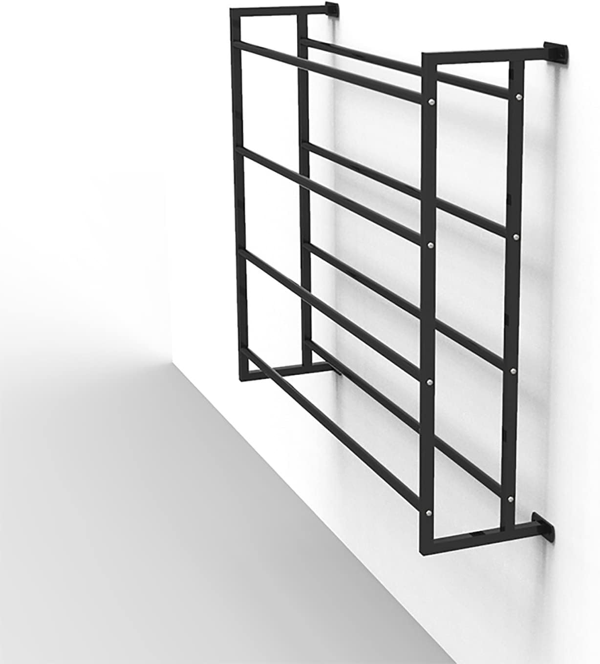 Wall-Mounted Ball Storage Organizer Rack, Heavy Duty 4 Tier Steel Sports Equipment Stand for Basketball Football Volleyball, Small Space,