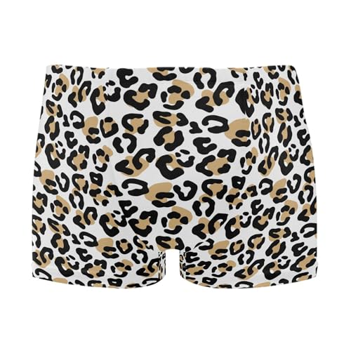 Leopard Mens Swim Trunk Swimwear Bathing Suit Swim Brief Square Leg Board Short S B0404289