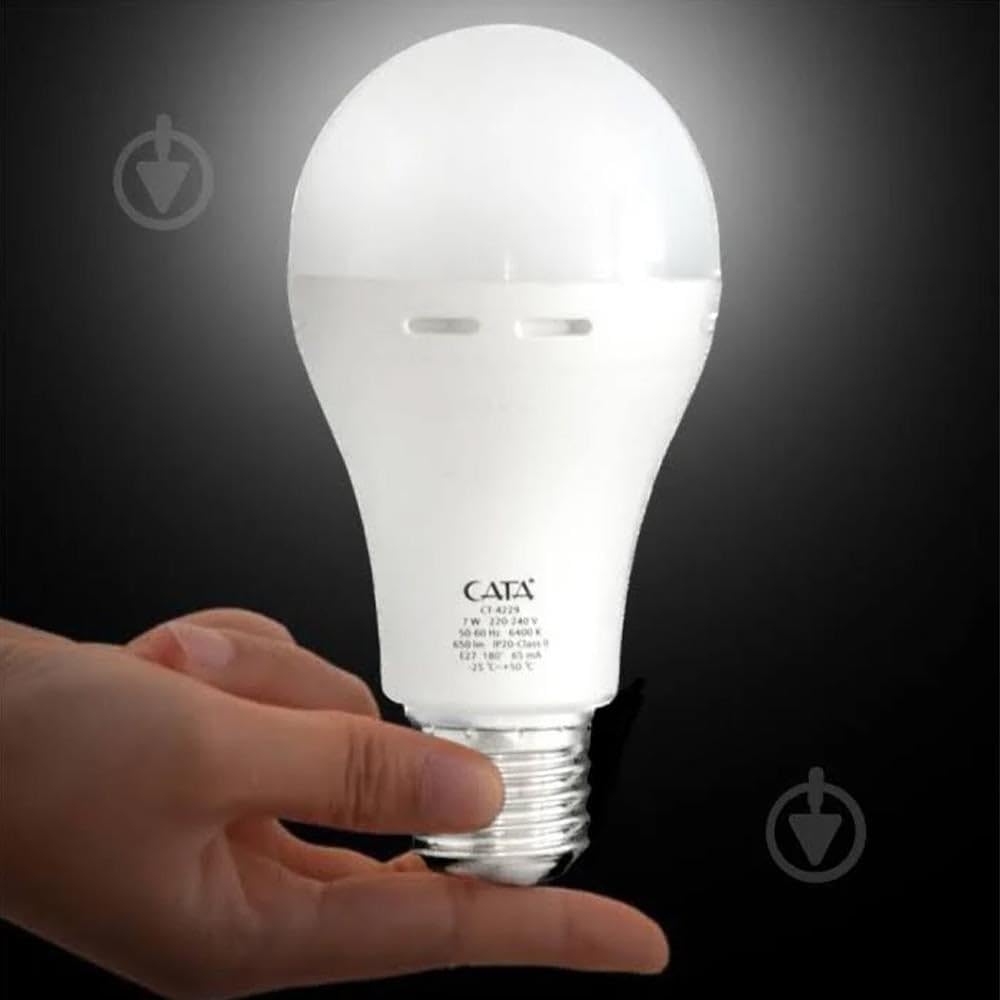 Şarjlı LED Ampul 9W (830 Lümen) 6400K Beyaz Işık, Elektrik…