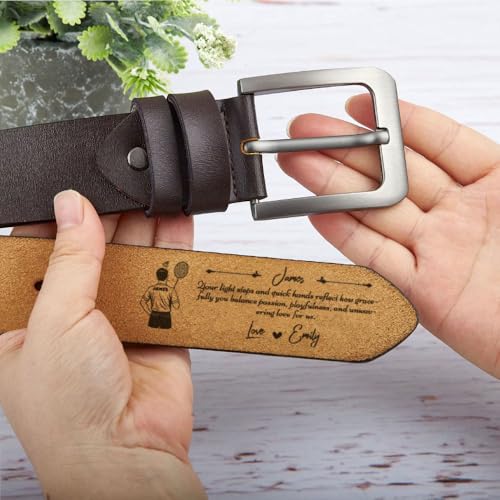 Gift for Sporty Husband – Custom Leather Belt for American Football Fan S4mImW3