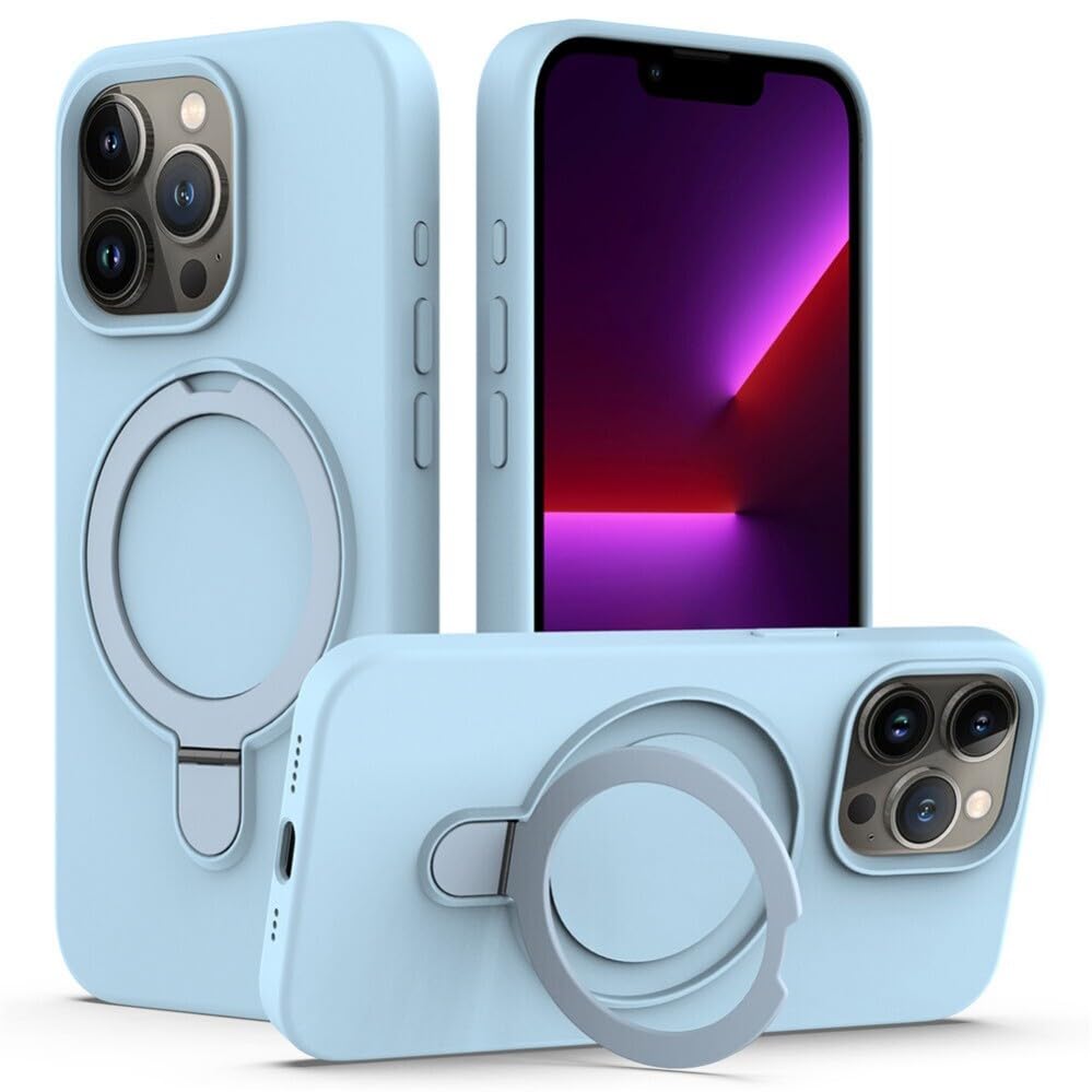 Coque rigide iPhone 16 Plus bleu clair contre les rayures silicone carré