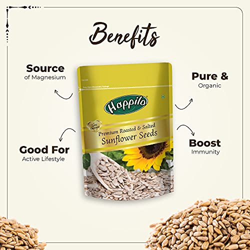 Image of Happilo Premium Roasted & Salted Sunflower seeds (No shells) 250g (Pack of 4), (8906081123466 Grocery)
