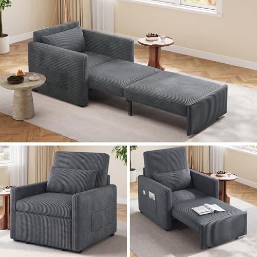Ahomly 3 in 1 Pull Out Sleeper Chair, 75.2" Long