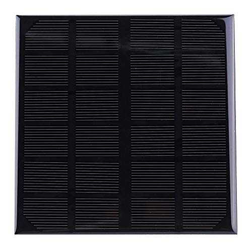 Pannello Solare Monocristallino, Kit Caricabatteria Solare Fai-Da-Te Impermeabile Per Esterni 3W 6V, Resina Epossidica A Celle Laminate Solari Con Uscita Dc5521 Per Telefono Led (14,5 Cm X 14,5 Cm)