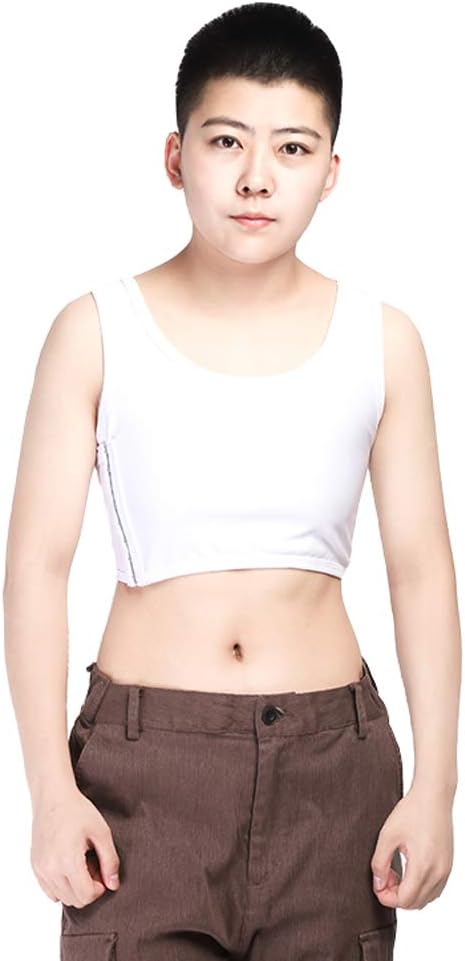 BaronHong Mesh Chest Binder Short Corset Sport Bra for Tomboy Lesbian