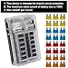 12 Way Marine Fuse Block with LED Indicator 12V 12 Circuit Blade Fuse Box with Waterproof Cover for RV Boat Motorcycle Automotive Marine Distribution Panel