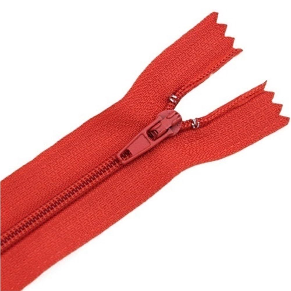 DIY Craft Zipper 10pcs Nylon Zippers, Length 120-600mm No.3 Plastic Zipper Abrasion Resistance for Sewing Handicrafts(Red,35cm)