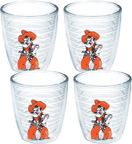 Tervis Oklahoma State Cowboys Pistol Pete Tumbler with Emblem 4 Pack 12oz, Clear