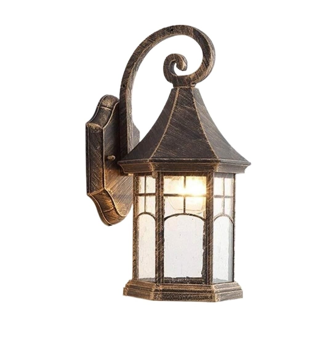 CVdrtyED Outdoor Wall Lights Waterproof Outdoor Wall Lights Aluminium Glass Exterior Sconce Vintage Garden Lamp Villa for Corridor Durable Porch(Bronze)