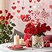 15 Pcs Valentine's Centerpiece Sticks Paper Love Heart Shape Sticks for Wedding Party Vase Floral Arranging Supplies (Style 1)