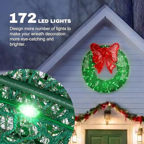 Couronne de Noël extérieure prête à poser, finis les câbles emmêlés - 5