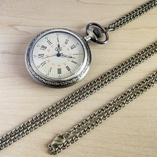 Image of Vintage Quartz Pocket Watches for Men with Chains, Analog Pocket Watch for Women, Gifts for Dad /Grandpa Gifts for Him for Birthday