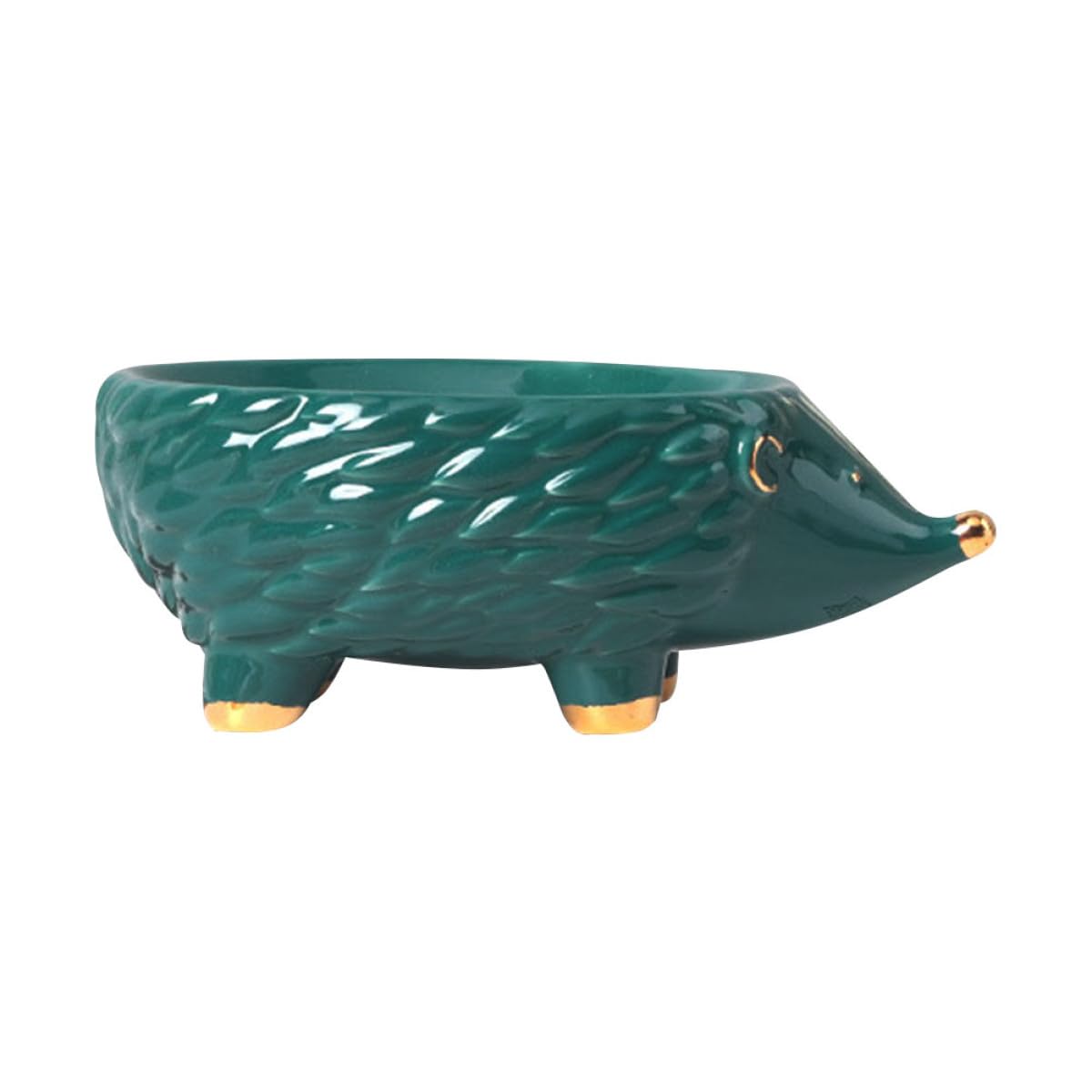 Porte-savon céramique hérisson vert compact anti-glissement pour douche