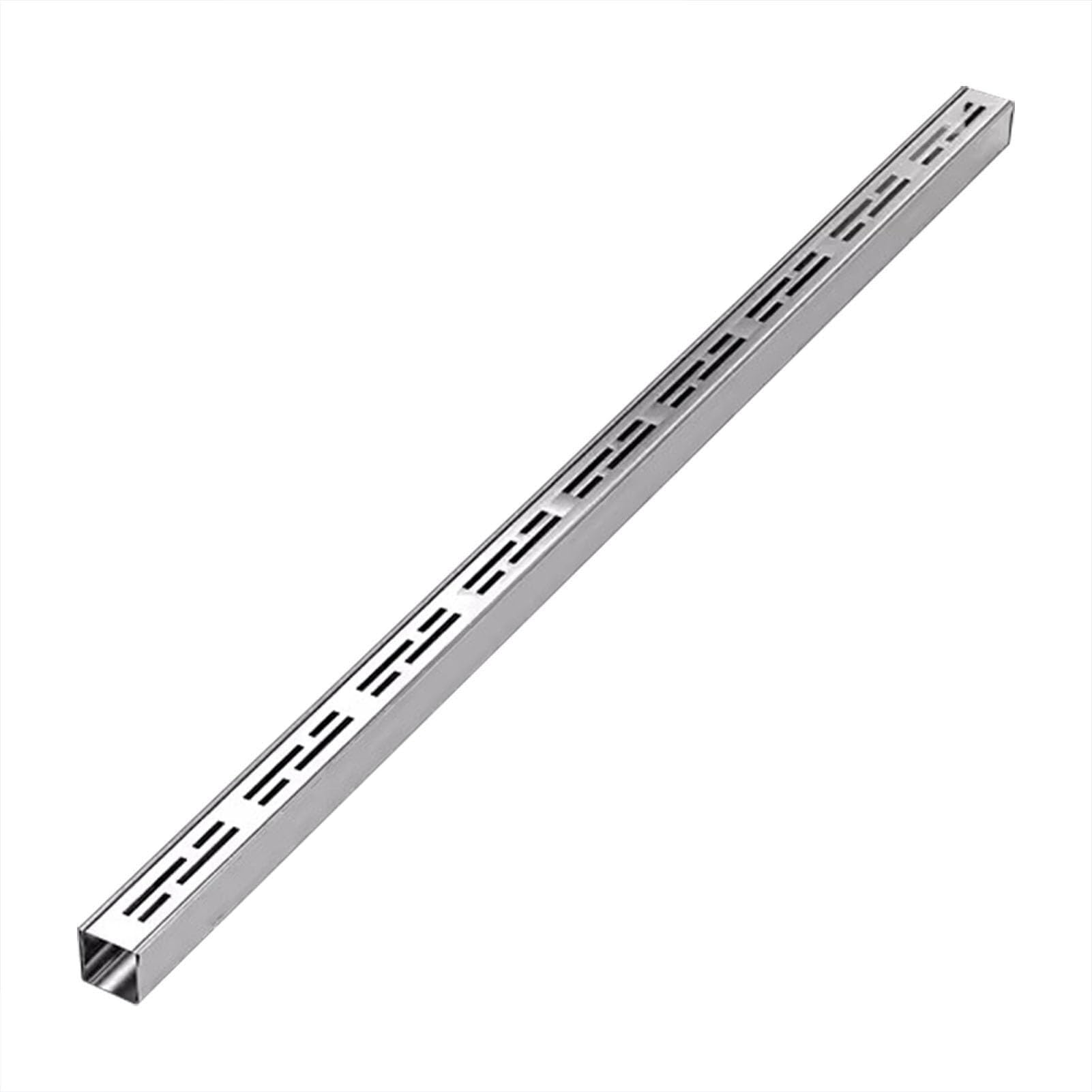 Genérico Rejilla de Drenaje Estrecha de Acero Inoxidable para Patio, balcón y terraza - Cubierta metálica para canaleta de Lluvia Exterior, 100x3x3cm, Ideal para paisaji