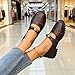 Brown Fashionable Mary Janes for Women, Metal Buckle Detail Comfortable for Spring
