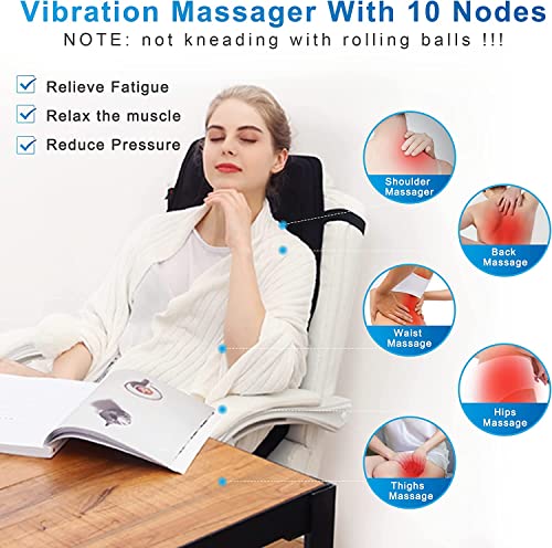 Back Massager Chair Pad With Heat, Vibration Massage Seat Cushion With 10 Vibration Nodes, Massage Chair Pad For Office And Home, Release Back Pain, Stress And Fatigue #TOP1