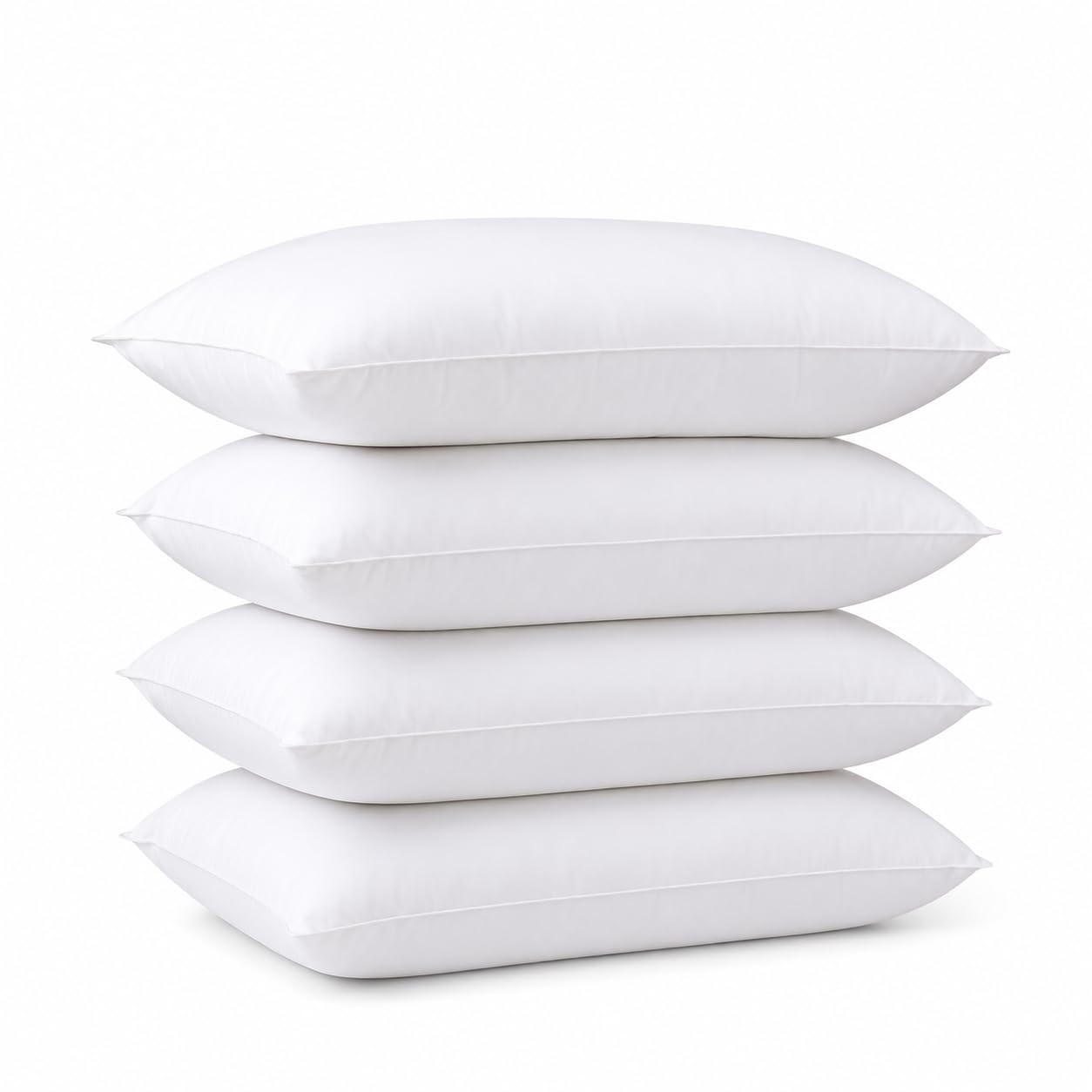 Soft White Bed Sleeping Pillow for Home Hotel Bedroom with Smooth Fabric and Fiber Filling Standard Size (Pack of 4) (24x16 inch)-image-37