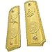 Replacement 1911 Grips Full Size for Colt Rock Island Springfield Taurus & Clones, Gold Grips, fits Standard Government 1911 Models