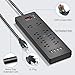 QOLIXM Power Strip Surge Protector with 10 AC Outlets & 4 USB Ports (5V/4.2A), 1875W/15A, 6 Feet Long Extension Cord