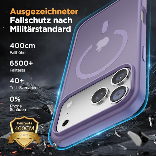 Coque rigide velours iPhone 17 Pro Max Miracase protection haut de gamme - 5