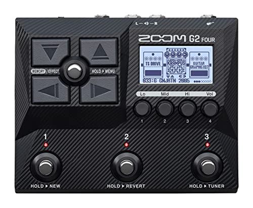 22 modelli di ampli e cassa grazie alla nuova tecnologia ZOOM Multi-Layer IR - 79 effetti per chitarra inclusivi di simulazione effetti “boutique” – Fino a 6 effetti simultanei + 1 effetto controllabile a pedale