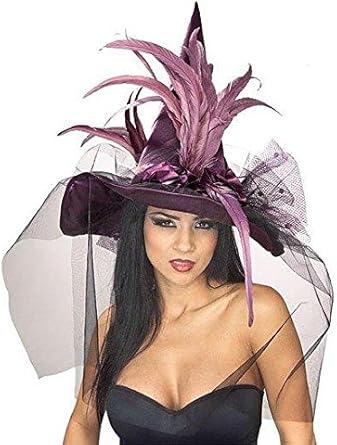 Black witch hat with veil Outlet