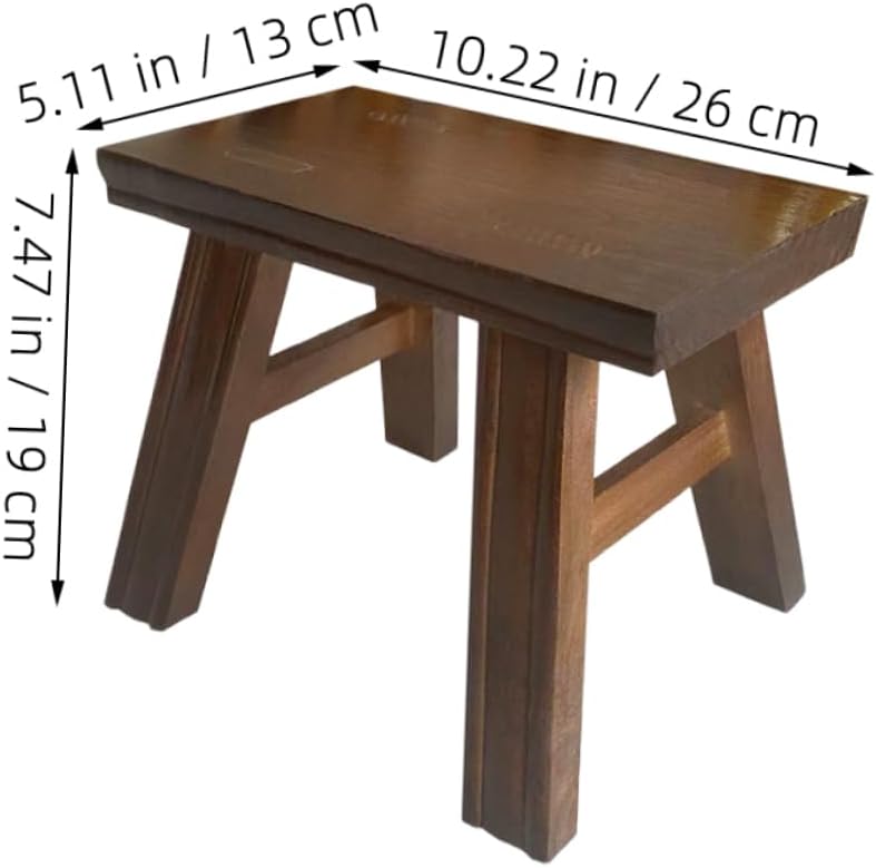 Alipis Foot Stools and Girls Step Stool Dorm Boys and Girls Small Wood Wooden Indoor Bedside Rustic Bed Long Bathroom Kitchen