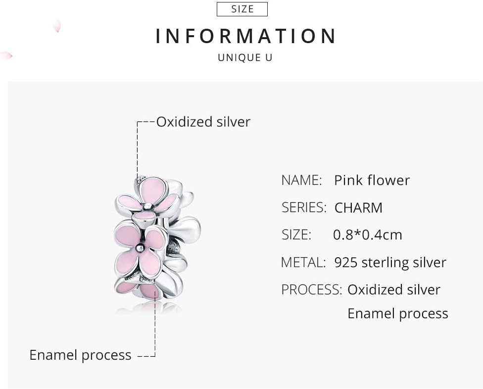 VOROCO Charm 925 Sterling Silver Bracelet Necklace Pendant Bead Charms Jewelry Gift for Women Mother Daughter Grandma Family Friends - Image 4