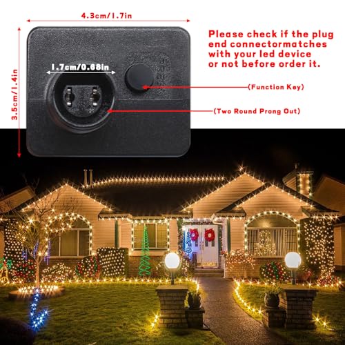 Image of 24V 6W LED Power Supply - Low Voltage Transformer Class 2 Waterproof IP44 Seasonal Use Driver US Plug 8 Modes Adapter for String Light, Projector Light, Lawn Lamp (1)