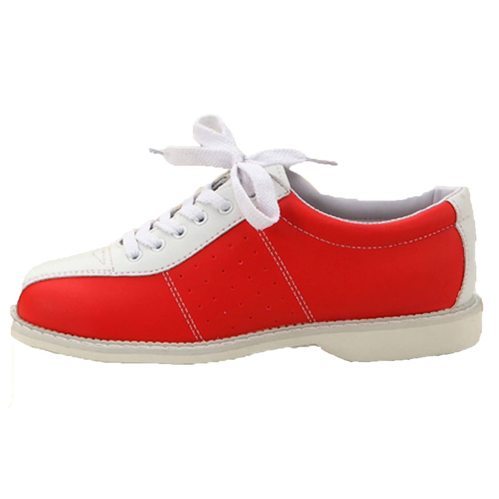Womens Bowl Sports Shoes Lightweight Comfortable Leather Walking Trainers Casual Lace Up Bowling Sneakers,Red,9.5