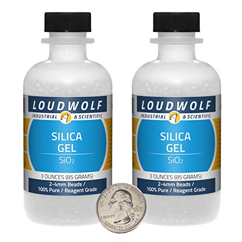 Silica Gel / 6 Ounces / 2 Bottles / 100% Pure Reagent Grade / 2-4mm Beads