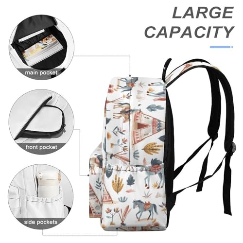 Horses Western Camping Funny Backpack Daily Casual Daypack Travel Mini Bag with Adjustable Strap Style-264