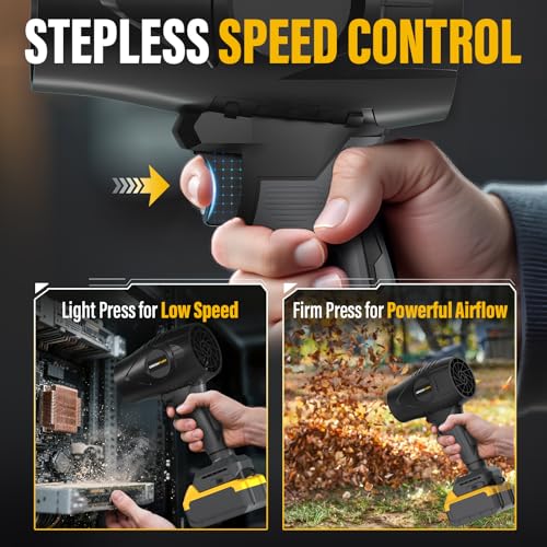 Image of Cordless Leaf Blower Compatible with Dewalt 20V MAX Battery, 430 CFM 125 MPH Powerful Airflow - Lightweight Handheld Blower for Patio, Debris, Leaves & Snow Removal (Battery Not Included)