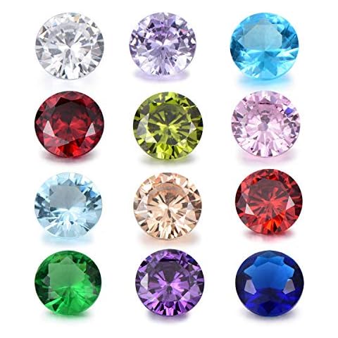 EVERLEAD 12Pcs Crystal Birthstones Cover
