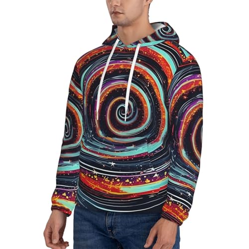 Sweat à capuche pour homme impression cosmique premium à motif de spirale spatiale - 5