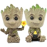 Yanmall - 2 macetas con agujero decorativo para macetas, maceta para oficina, dormitorio, decoración de casa, PVC, mini maceta