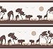 Produktbild Selbstklebende Bordüre Afrika, 4-teilig 560x15cm, Tapetenbordüre, Wandbordüre, Borte, Wanddeko, braun, beige