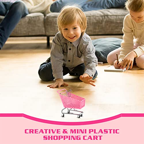 KOMBIUDA 4Pcs Carrinho De Supermercado Em Miniatura Mesa De Armazenamento De Brinquedo Carrinho De S