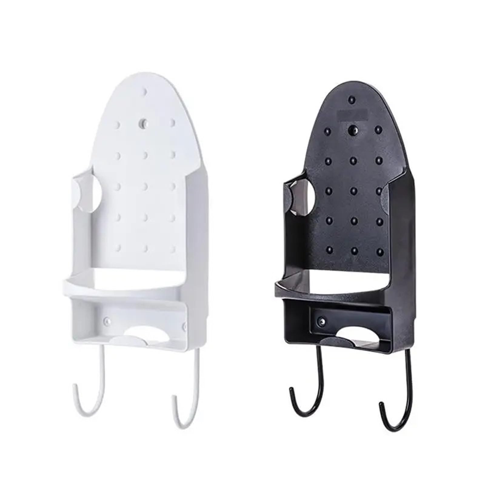 Supporto for ASSE da Stiro Montato a Parete for Porta Hotel Ferro Elettrico for Uso Domestico Appendiabiti for asciugacapelli per Lavanderia | Black