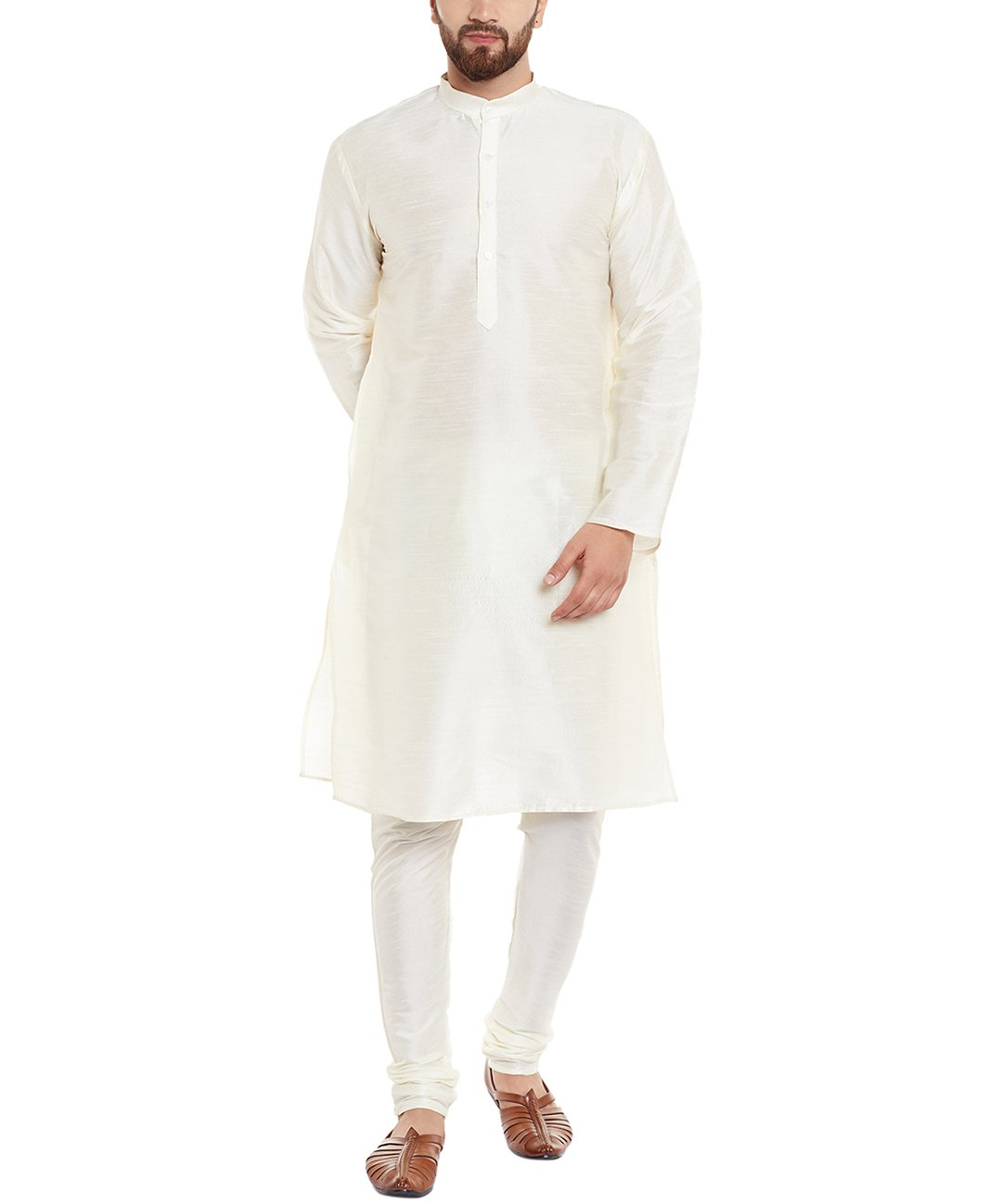 sojanya (Since 1958 Men's Royal Blue Dupion Silk Classic Solid ONLY Long Kurta-picture-36