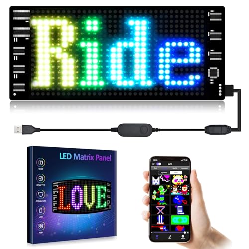 Image of GOTUS LED Sign for Car,Scrolling LED Sign,Flexible, Bluetooth APP,DIY Design Animations,Text, Graffiti (3 inchx 7 inch)