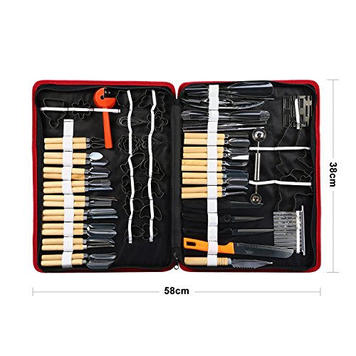 80 Stück Kulinarische Schnitzwerkzeug Set, Tragbare Kulinarische Schnitzwerkzeuge Garnieren Schneiden Carving Tool Set Geschenkideen für Caterer oder Hobby-Schnitzereien