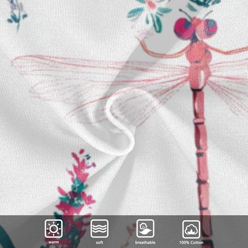 Cute Dragonfly White Baby Boy Bodysuits Short Sleeves Cotton Month Girls Clothes 3M4