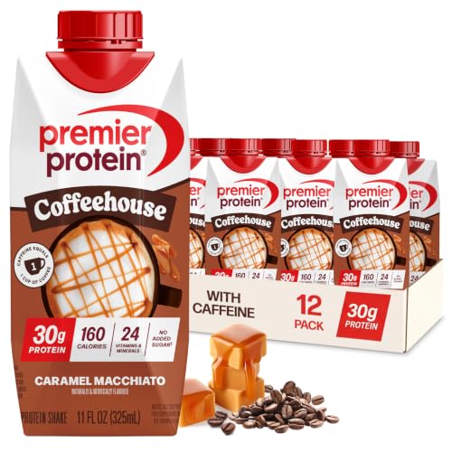 Image of Premier Protein Shake COFFEEHOUSE, Caramel Macchiato, 30g Protein, No Added Sugar, 24 Vitamins & Minerals to Support Immune Health, 11 fl oz (12 Pack)