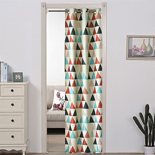 Wpkira Multicolor Ttriangle Printed Curtain Grommet Blackout Curtains Window Treatments Doorway Curtain Room Darkening Thermal Insulated Blackout Curtains For Doors 1 Panel W39 X L78 Inches #TOP3